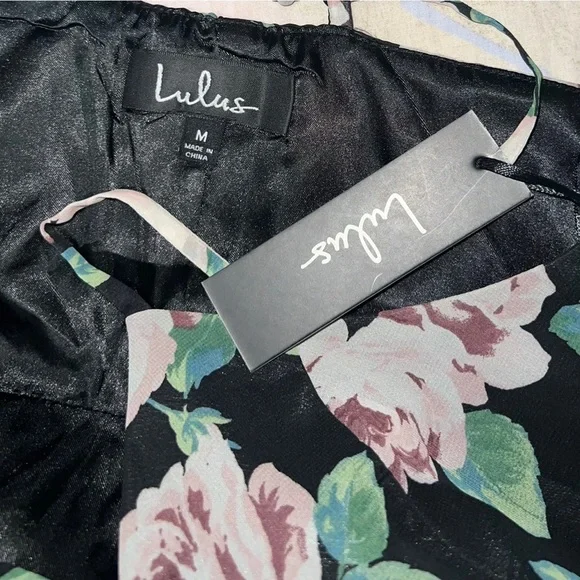 Lulus Legendary Romance Black Floral Print Wrap Maxi Dress Size M - Picture 12 of 12